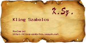 Kling Szabolcs névjegykártya
