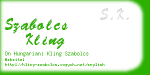 szabolcs kling business card